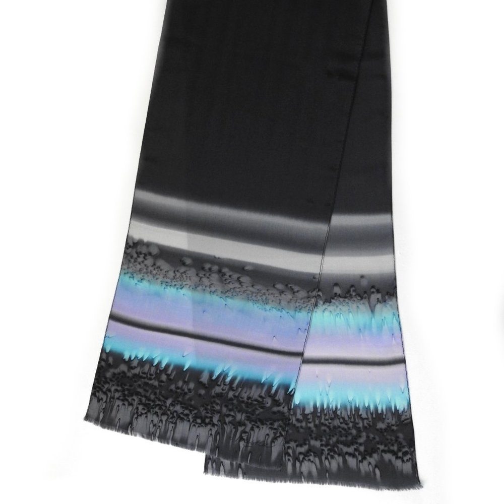 Kriska Silk Scarf Hand Painted in the USA Charcoal Gray